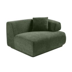 Canapé d'angle gauche compressé VENA 4 places tissu bouclette texturé vert
