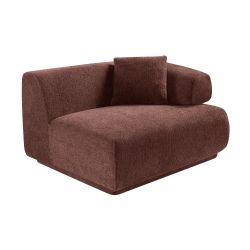 Canapé d'angle gauche compressé VENA 4 places tissu bouclette texturé terracotta