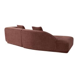 Canapé d'angle gauche compressé VENA 4 places tissu bouclette texturé terracotta