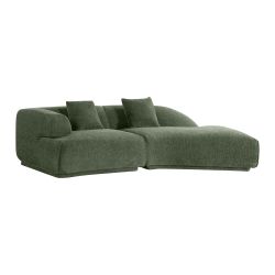 Canapé d'angle droit compressé VENA 4 places tissu bouclette texturé vert