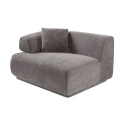 Canapé d'angle droit compressé VENA 4 places tissu bouclette texturé marron