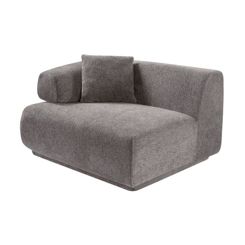Canapé d'angle droit compressé VENA 4 places tissu bouclette texturé marron
