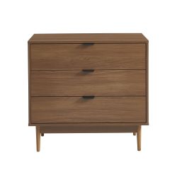 Commode ALMA effet noyer 3 tiroirs 80cm