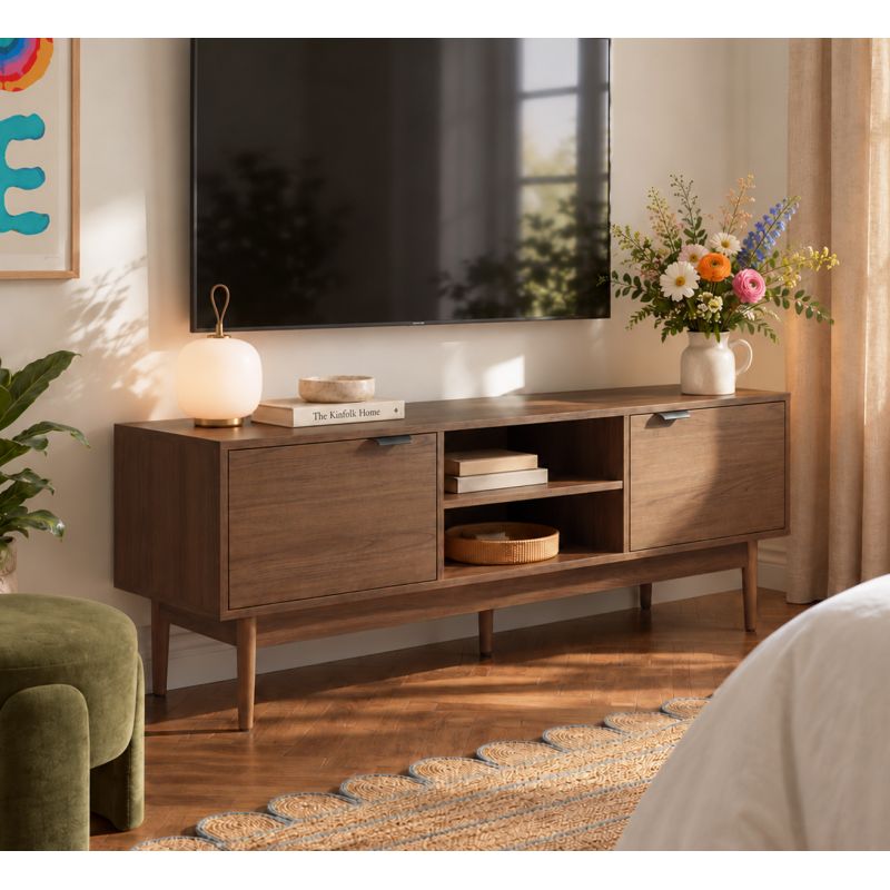 Meuble tv ALMA effet noyer 130cm