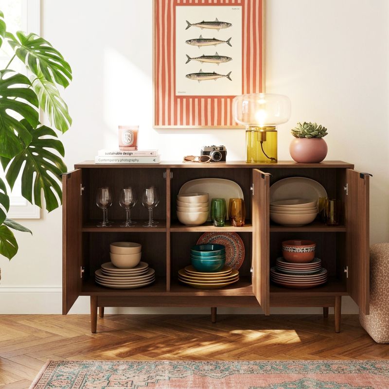 Buffet ALMA effet noyer 133cm