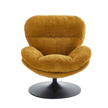 Fauteuil rotatif CERES 1 place tissu jaune moutarde