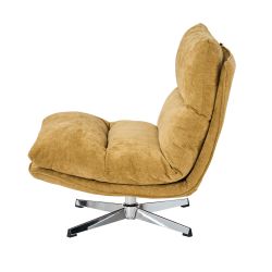 Fauteuil rotatif HYGEA 1 place tissu jaune moutarde